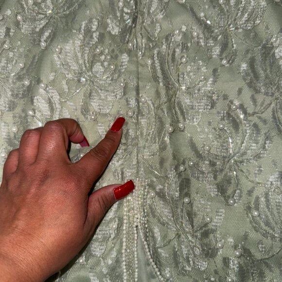 Scala Couture Vintage 80s Beaded Seafoam Green Cocktail Dress Sz XXL - Picture 15 of 15